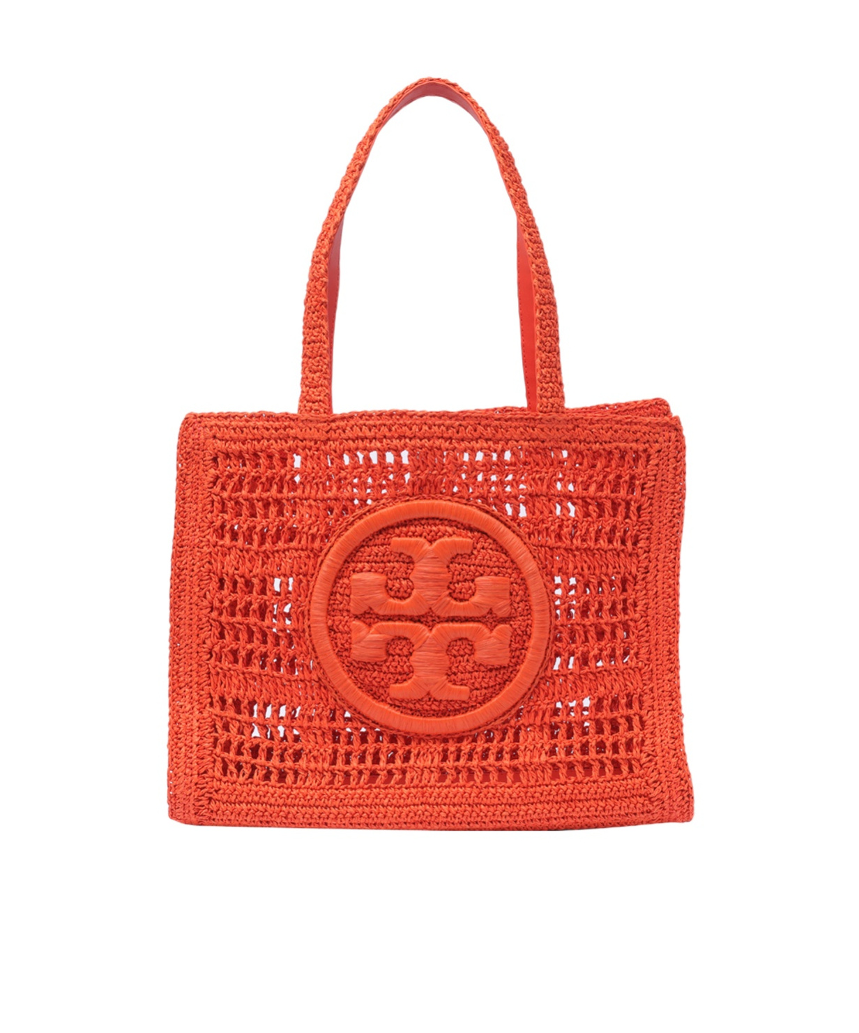 Tory Burch Ella Logo Embroidered Crochet Tote Bag In Red