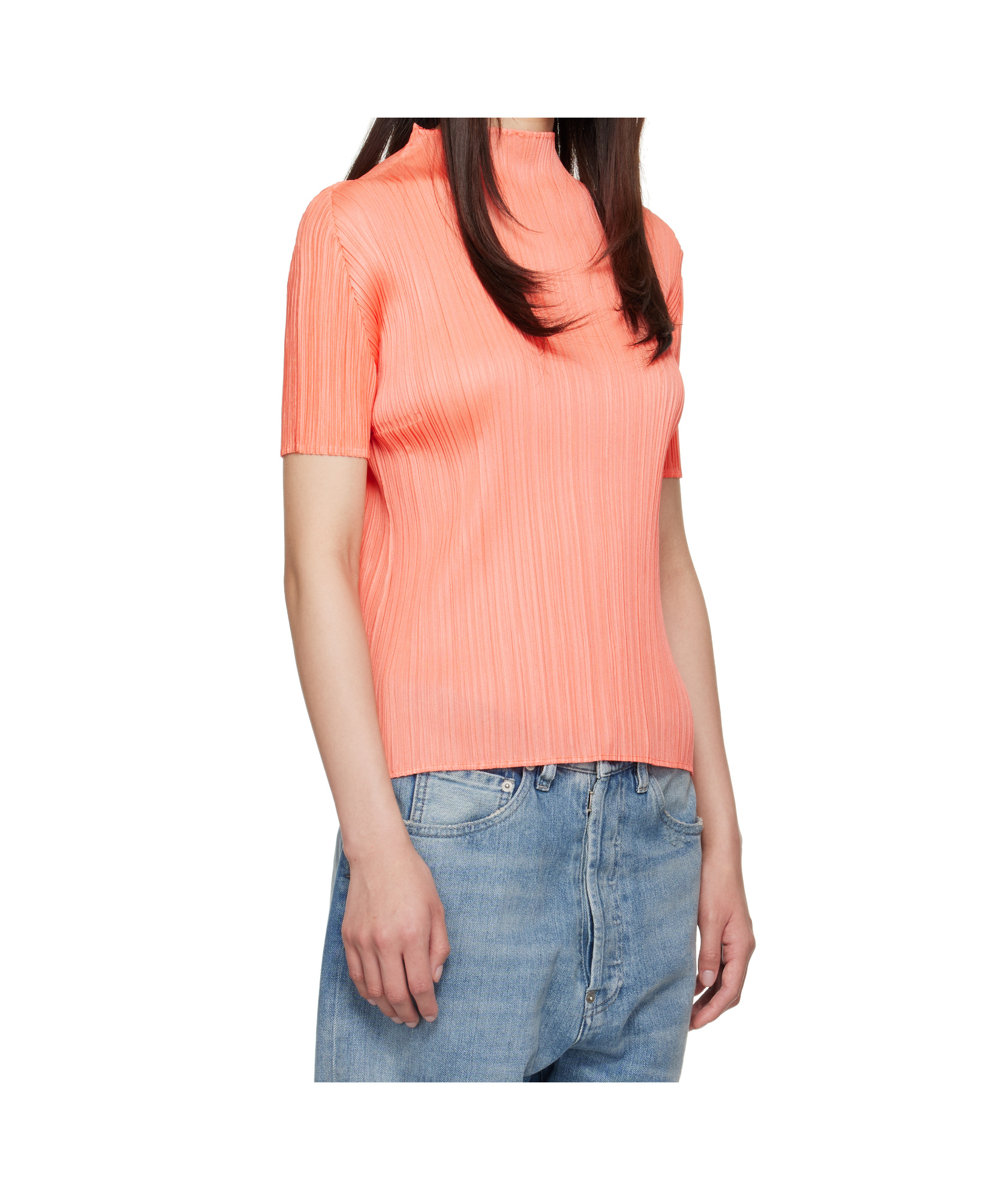 Issey Miyake Jersey Top In Pink
