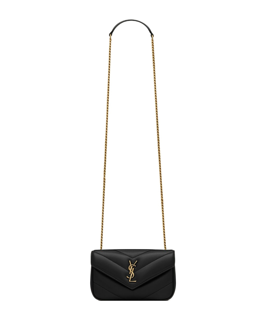 Saint Laurent Loulou Mini In Lambskin In Black