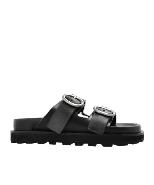 Shop Jil Sander Leather Sandals In Black