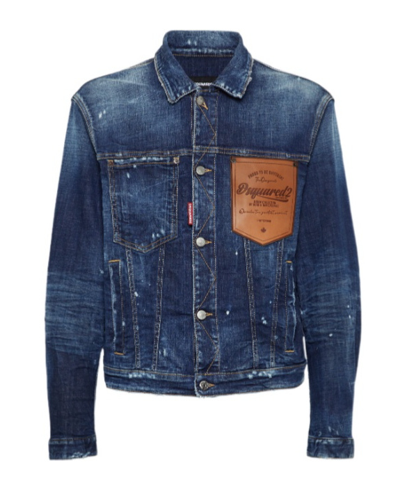 Dsquared2 Fitted Sports Jacket With Contrasting Stitching In Blue