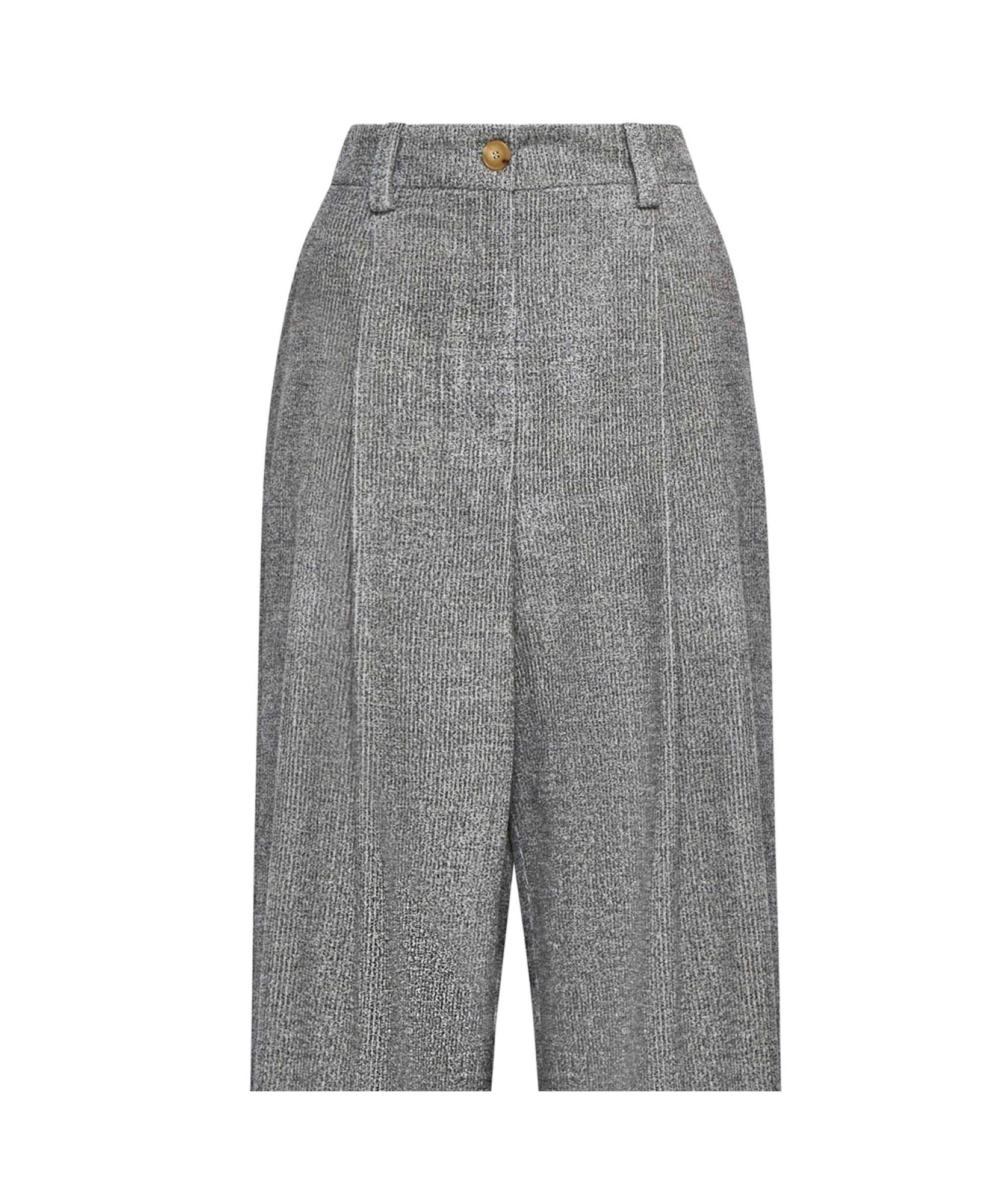 Alysi Belt-loop Casual Pants In Gray