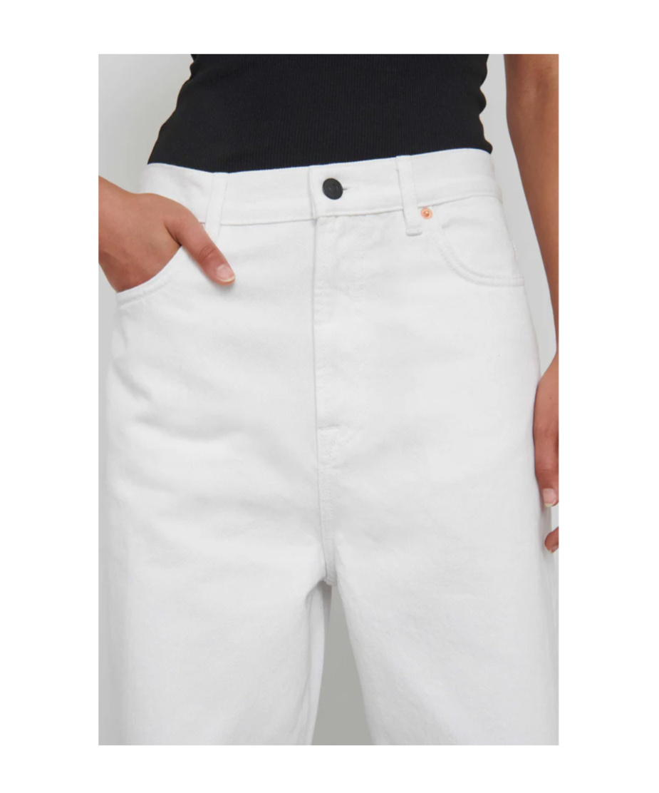 Wardrobe.nyc Low Rise Jeans In White