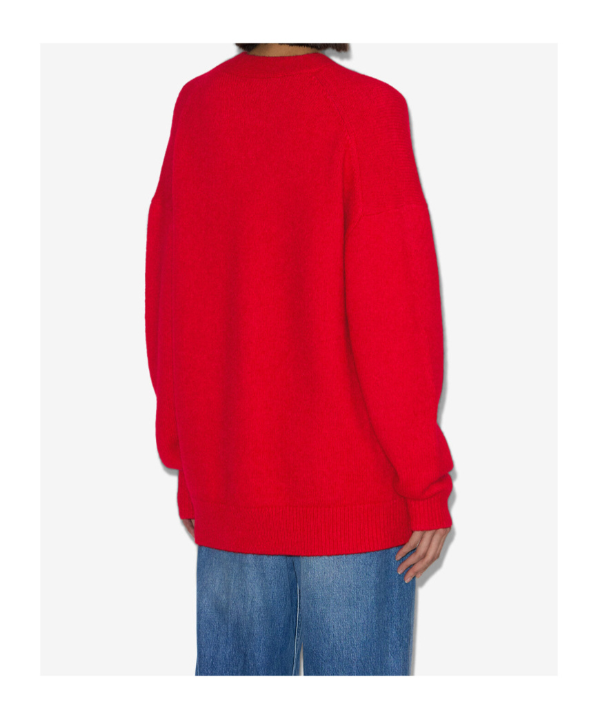 Isabel Marant Étoile Eborah Baby Alpaca Cardigan In Red