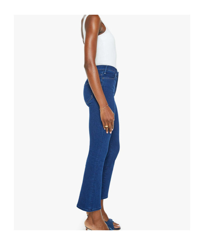 Mother Outsider Sneak Jeans In Coloring Outside The Lines In Blue