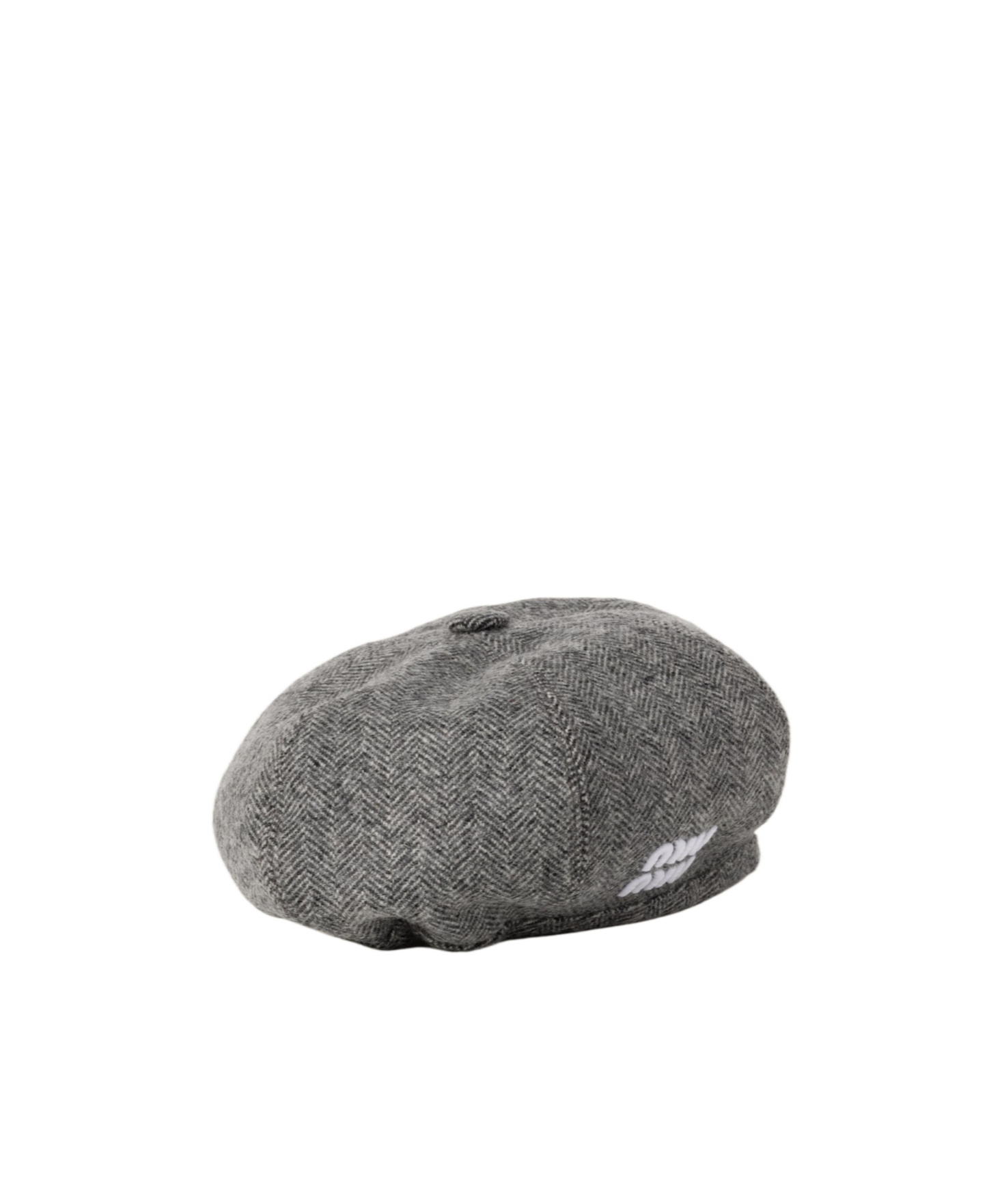 Miu Miu Chevron-knit Wool Beret In Gray