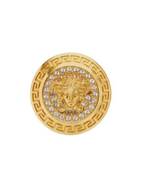 Versace Medusa Crystal Element Ring In Yellow