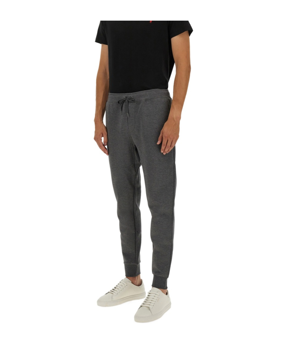 Polo Ralph Lauren Tapered Jogger Pants With Drawstring Waist And Ribbed Cuffs In Gray