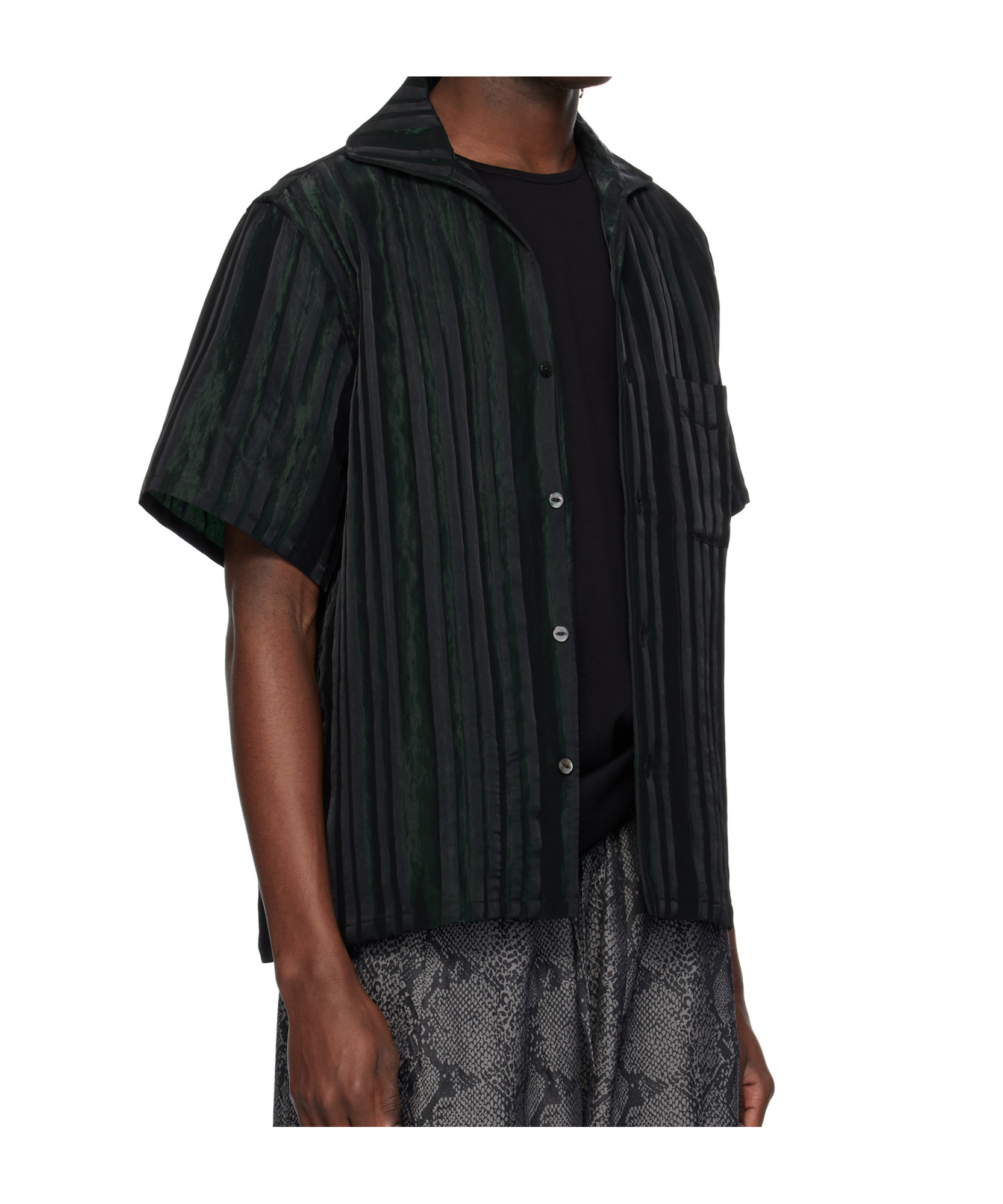 Needles Short-sleeved Circular Print Shirt In Green