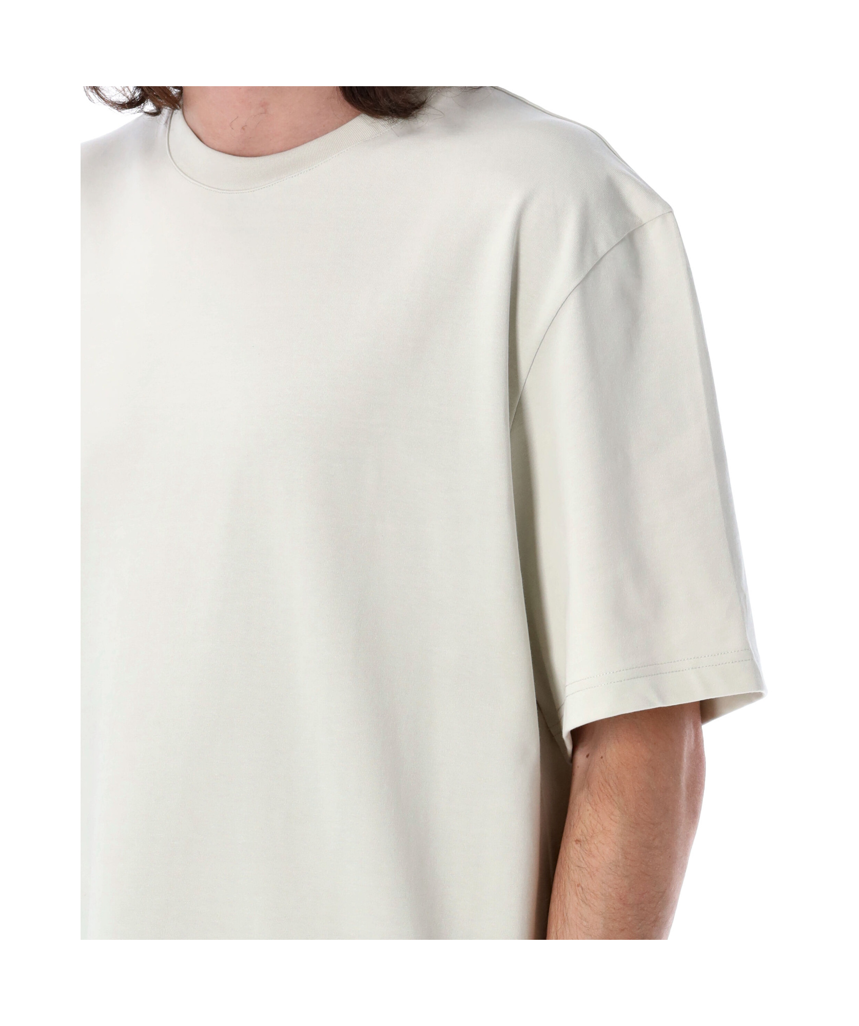 Studio Nicholson Jersey - Branded Easy Fit Ss T-shirt White Relaxed Fit T-shirt - Piu In White