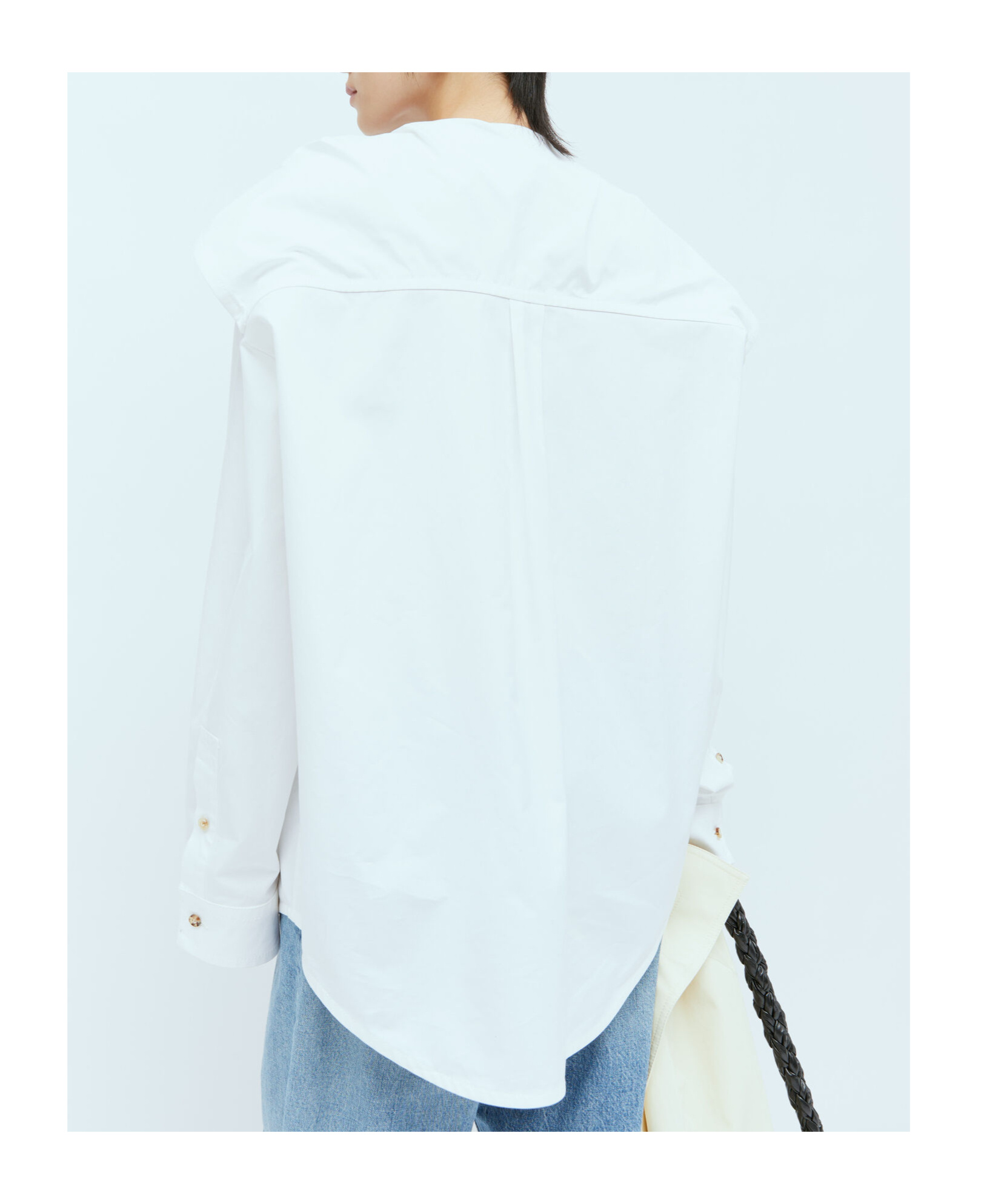 Bottega Veneta Knotted Button-up Cotton Shirt In White