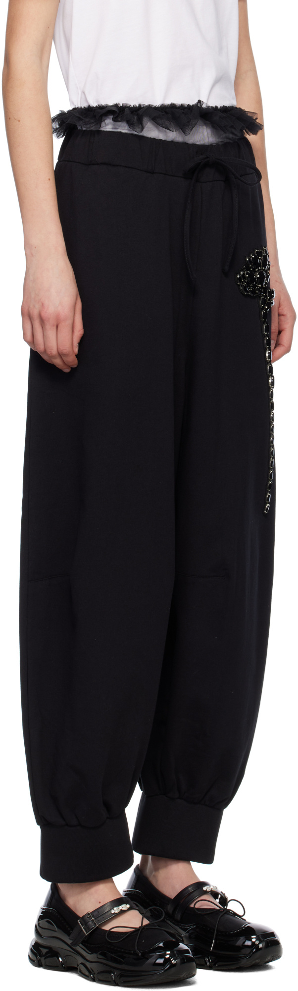 Simone Rocha Elastic Waist Sweatpants In Black
