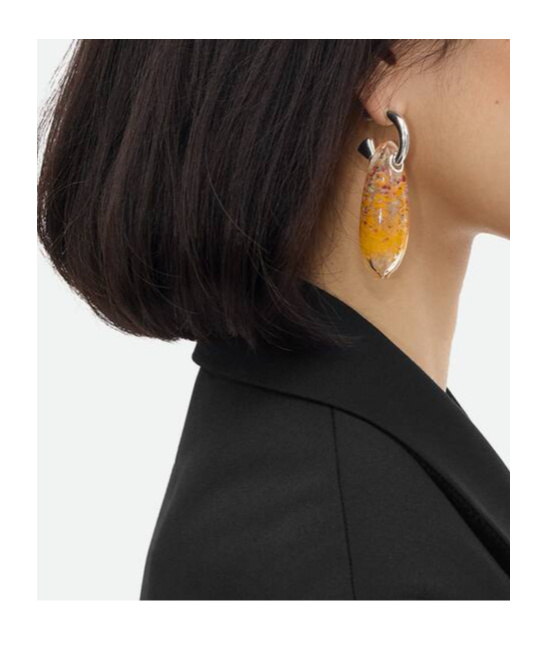 Bottega Veneta Grosse Ellipse Glas-ohrringe In Solar