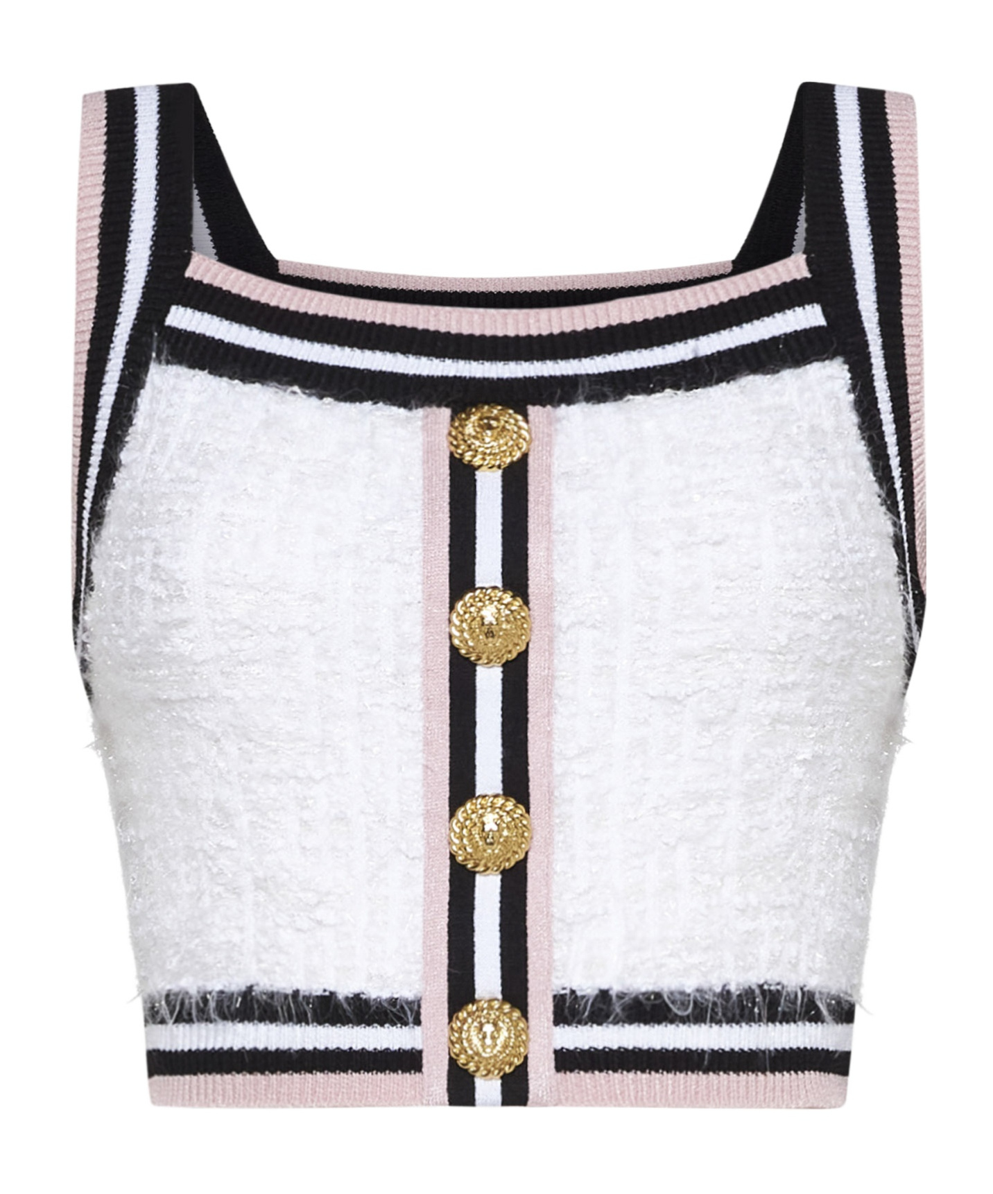 BALMAIN WHITE TWEED TOP 