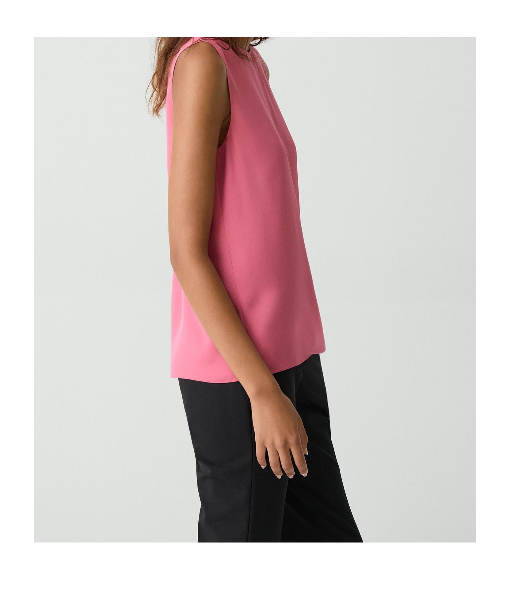 Theory Shell Top In Silk Georgette In Pink