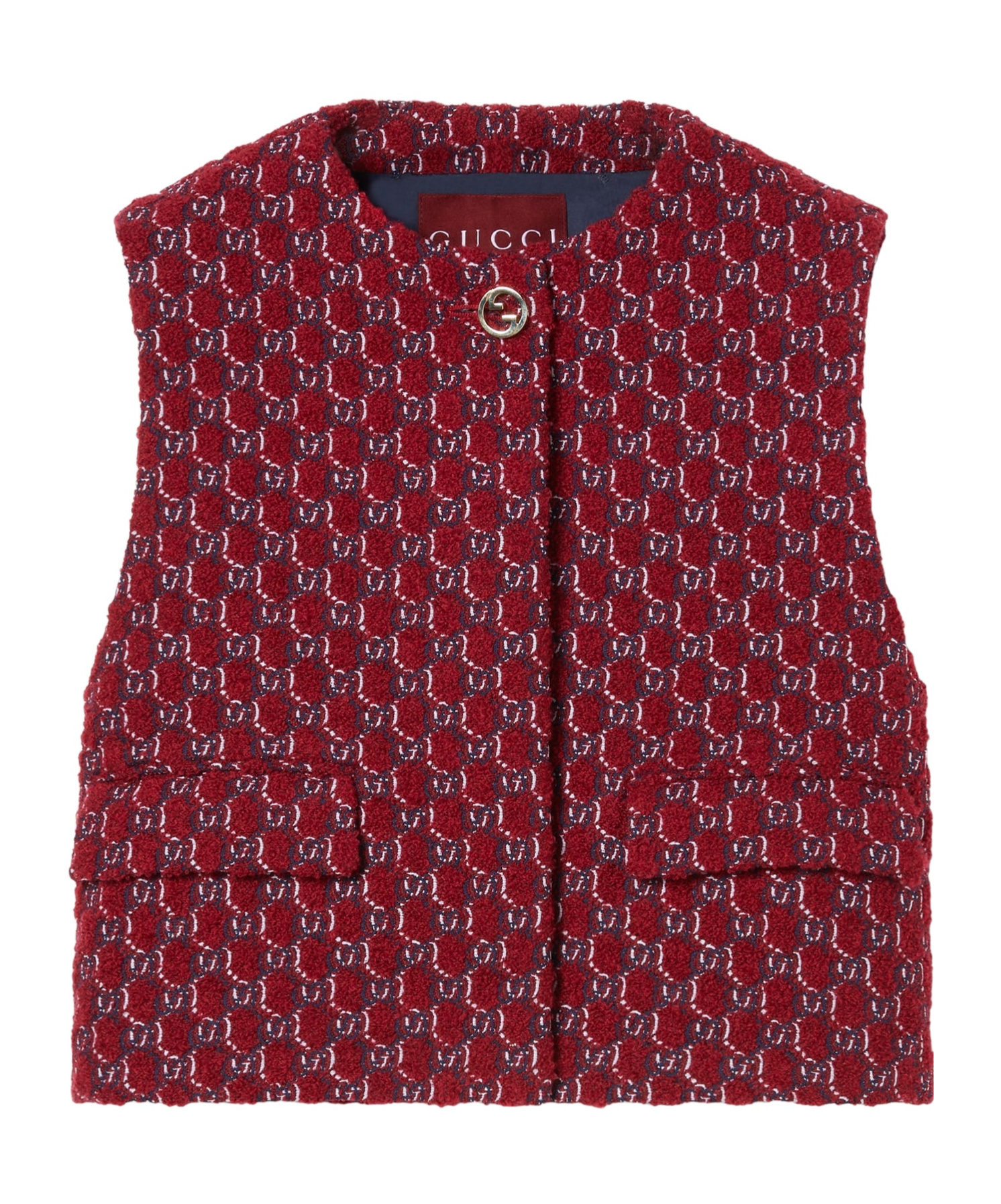 Gucci Bouclé Vest In Red
