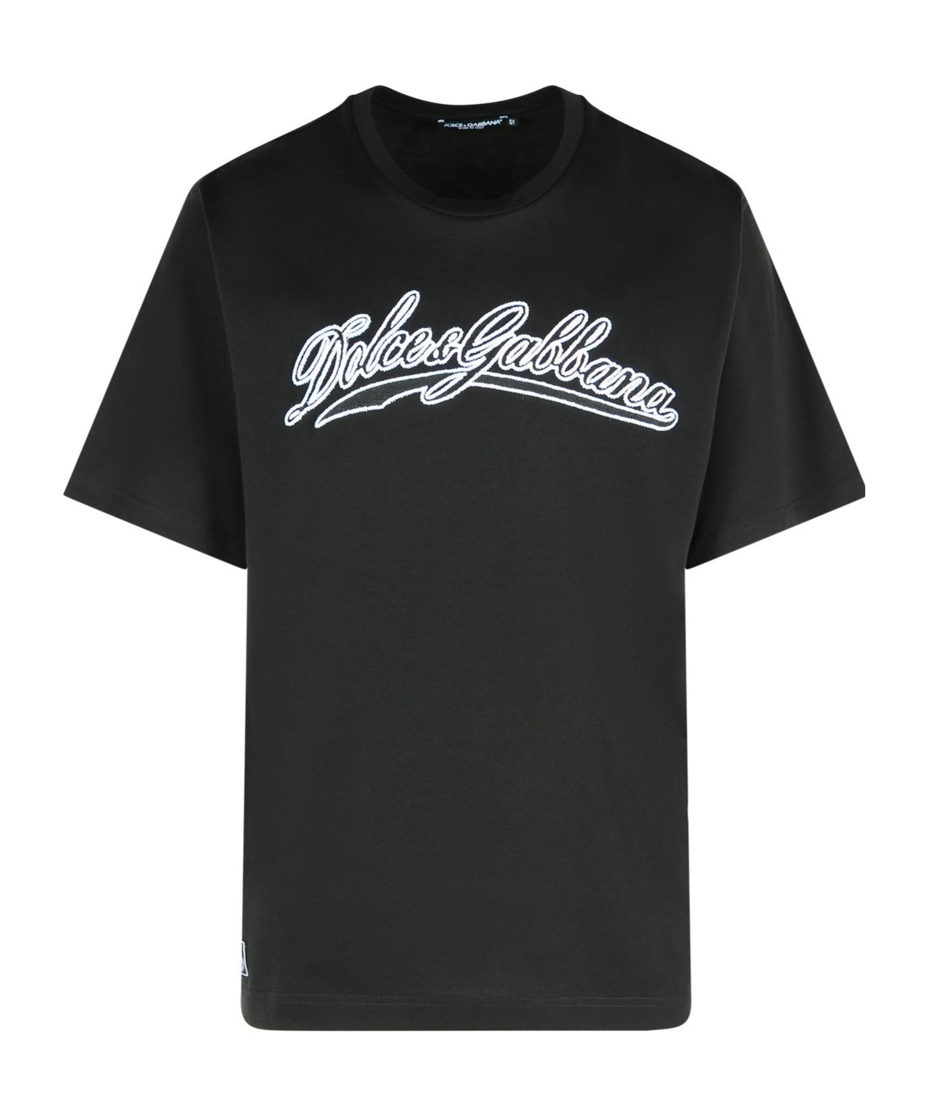 Dolce & Gabbana Men Short Sleeve T-shirt With Logo In Black