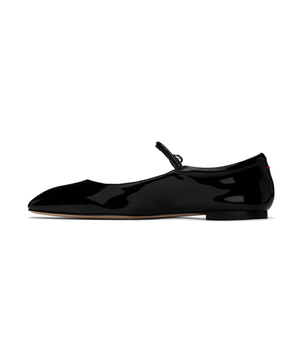 Aeyde Maryjane Leather Ballerina Shoes In Black