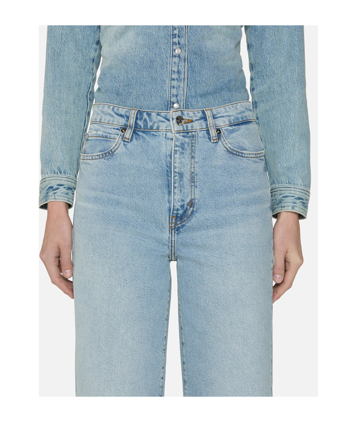 Frame Stretch-cotton Jeans In Gray