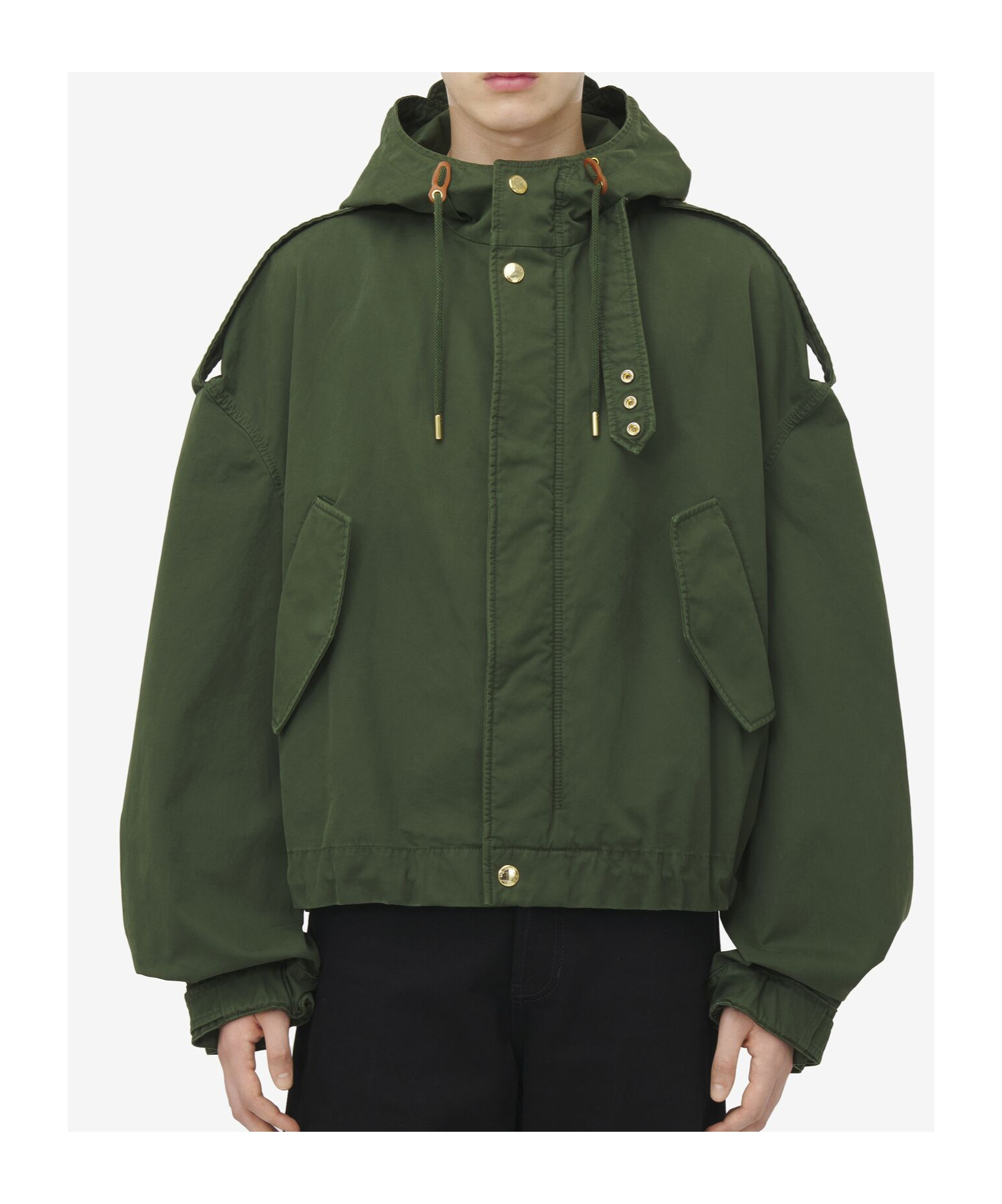 Alexander Mcqueen Cotton Hooded Jacket In Black