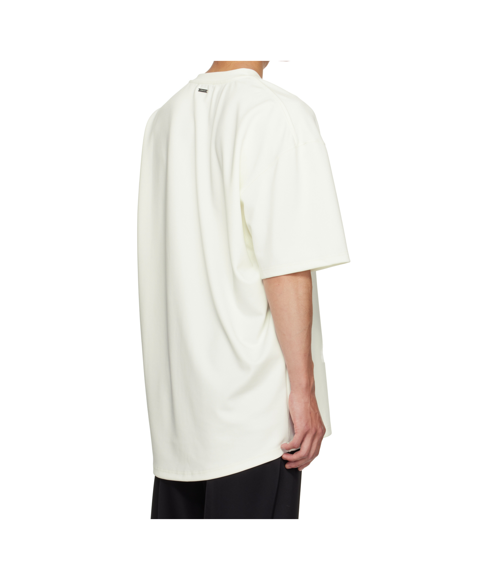 Mugler Round Neck Short Sleeve T-shirt In White