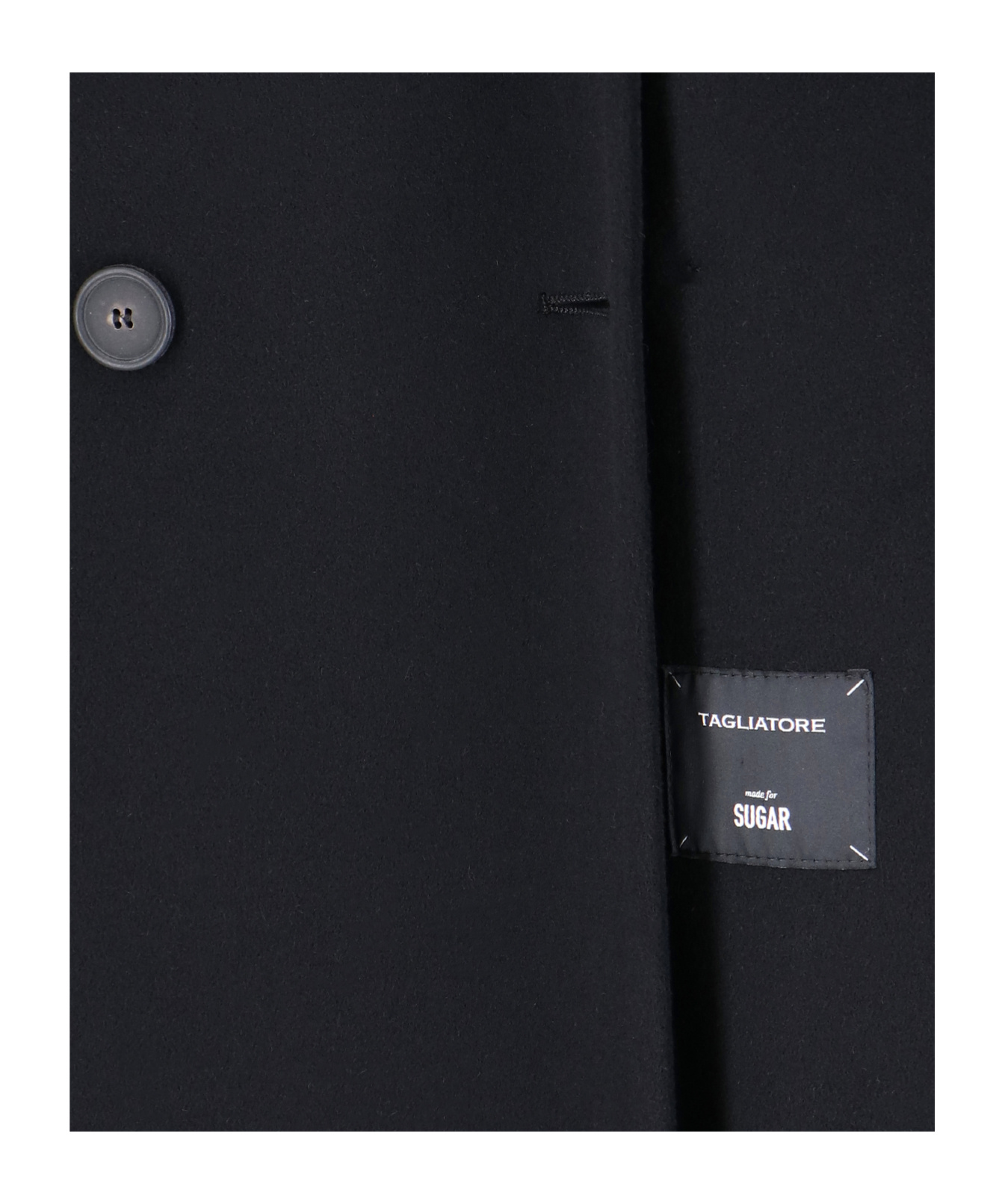 Tagliatore Waist Belted Lapel Buttoned Jacket In Black