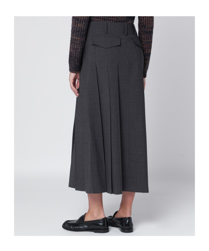 P.a.r.o.s.h Wool Wrap Midi Skirt In Gray