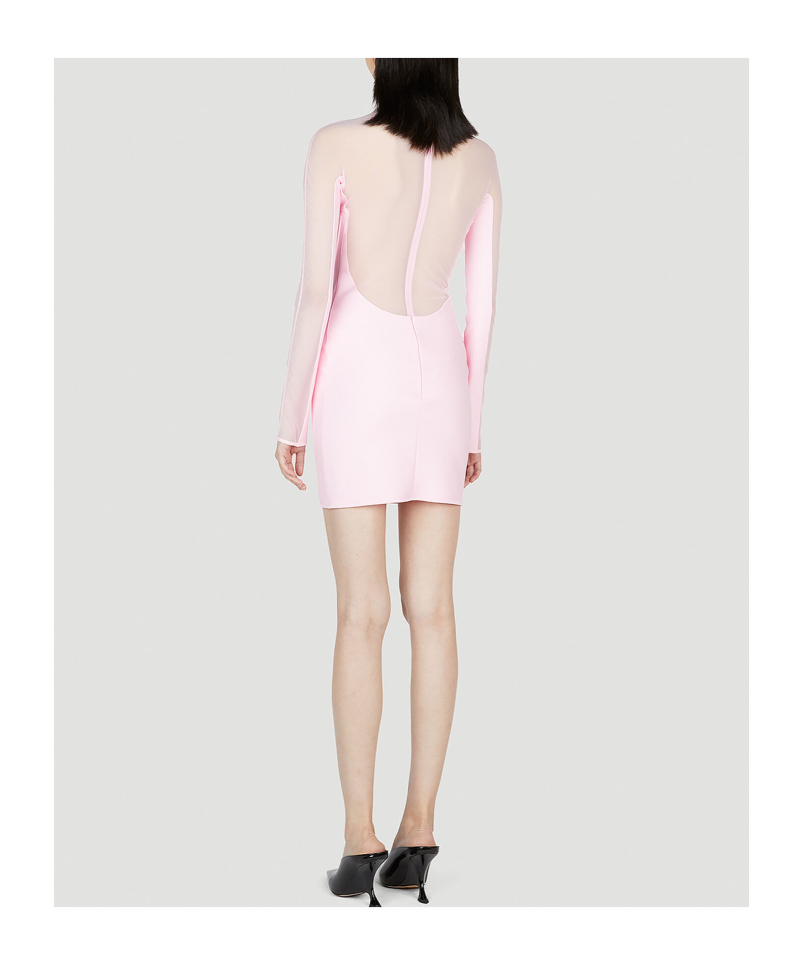 Mugler Sheer-panelled Corset Minidress In Nude