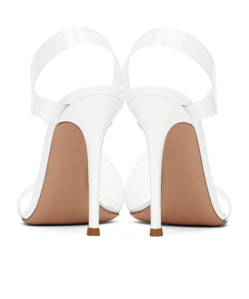 Gianvito Rossi Metropolis Transparent-strap Leather Heeled Sandals In White