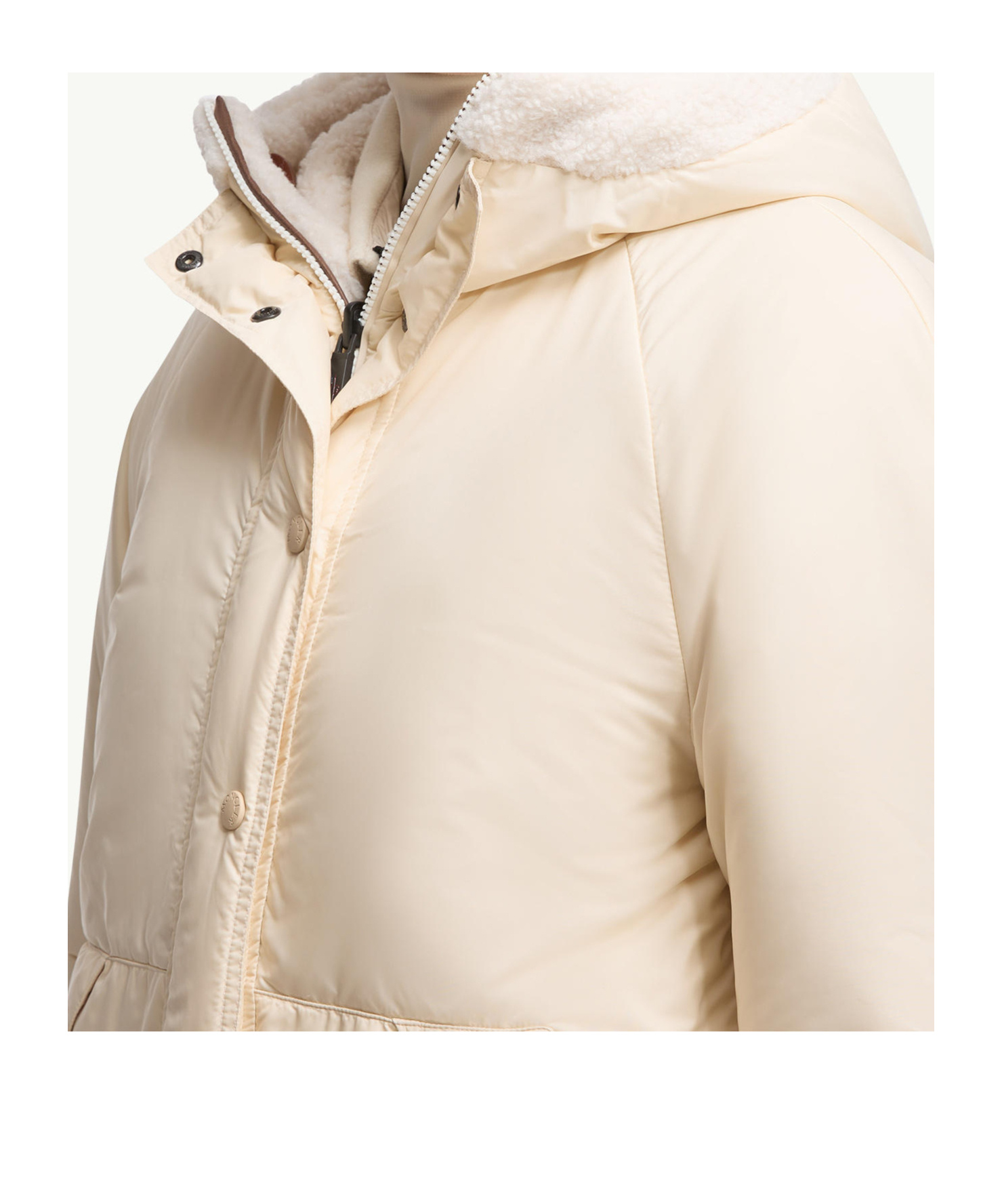 Moncler Yushan Reversible Teddy Short Padded Jacket In White