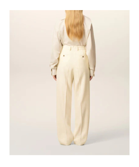 Ami Alexandre Mattiussi Wool Casual Pants In White