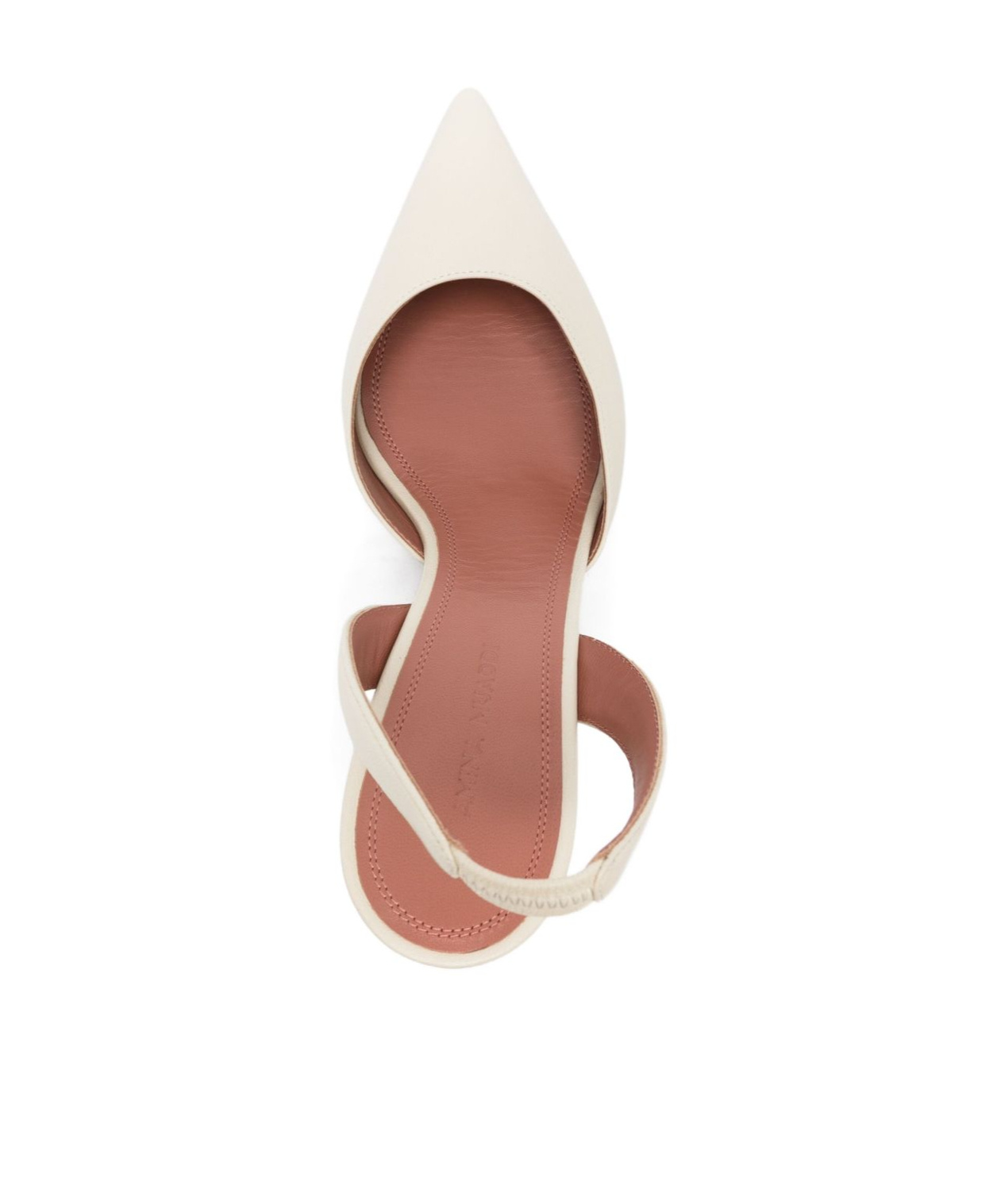 Amina Muaddi Sculptural Heel Leather Slingback Pumps In Neutral
