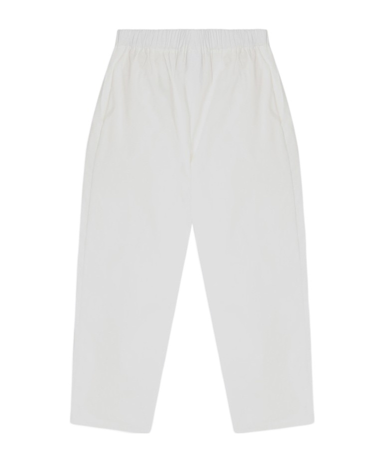 Douuod Elastic Waist Casual Pants In White
