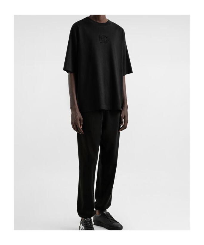 DOLCE & GABBANA DOLCE  GABBANA LOGO EMBOSSED CREWNECK T-SHIRT