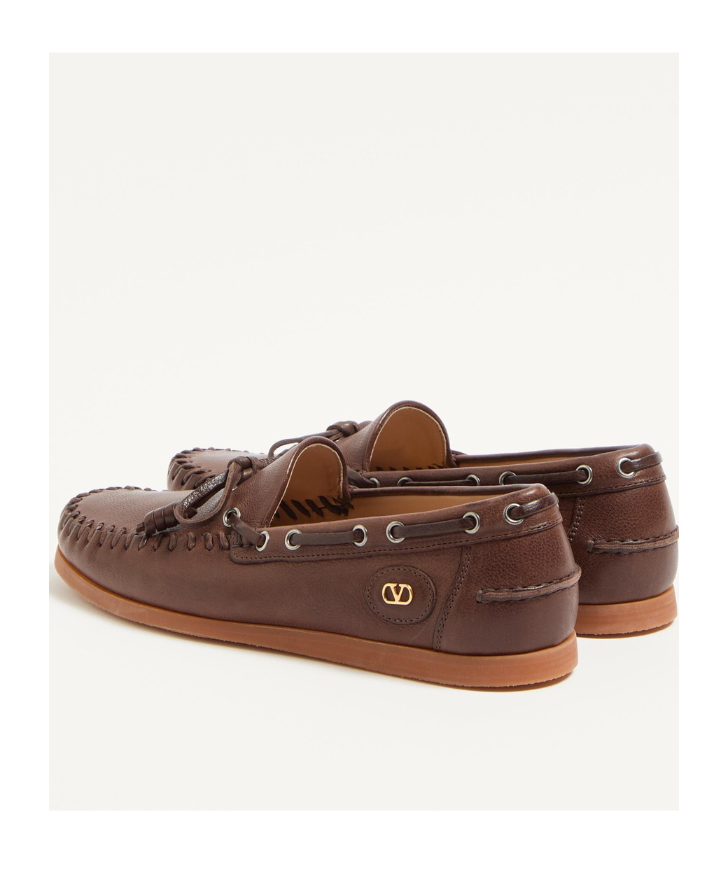 Valentino Garavani Palm Avenue Buffalo Boat Shoe In Brown