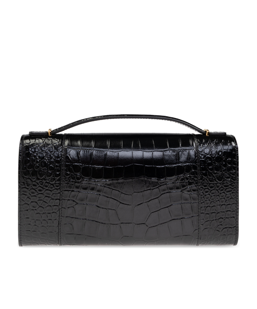 Balenciaga Hourglass Croc-effect Patent-leather Shoulder Bag In Black