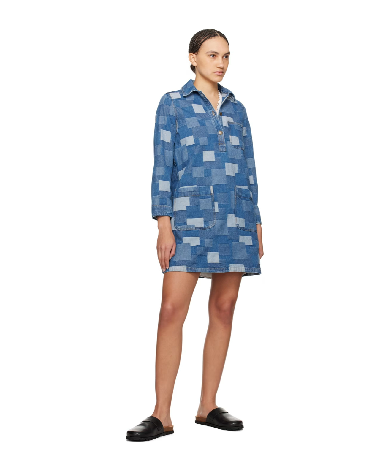Apc Indigo Aurelia Denim Minidress In Blue