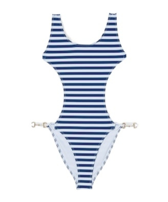 Gucci Printed Stretch Jersey Swimsuit In Blue