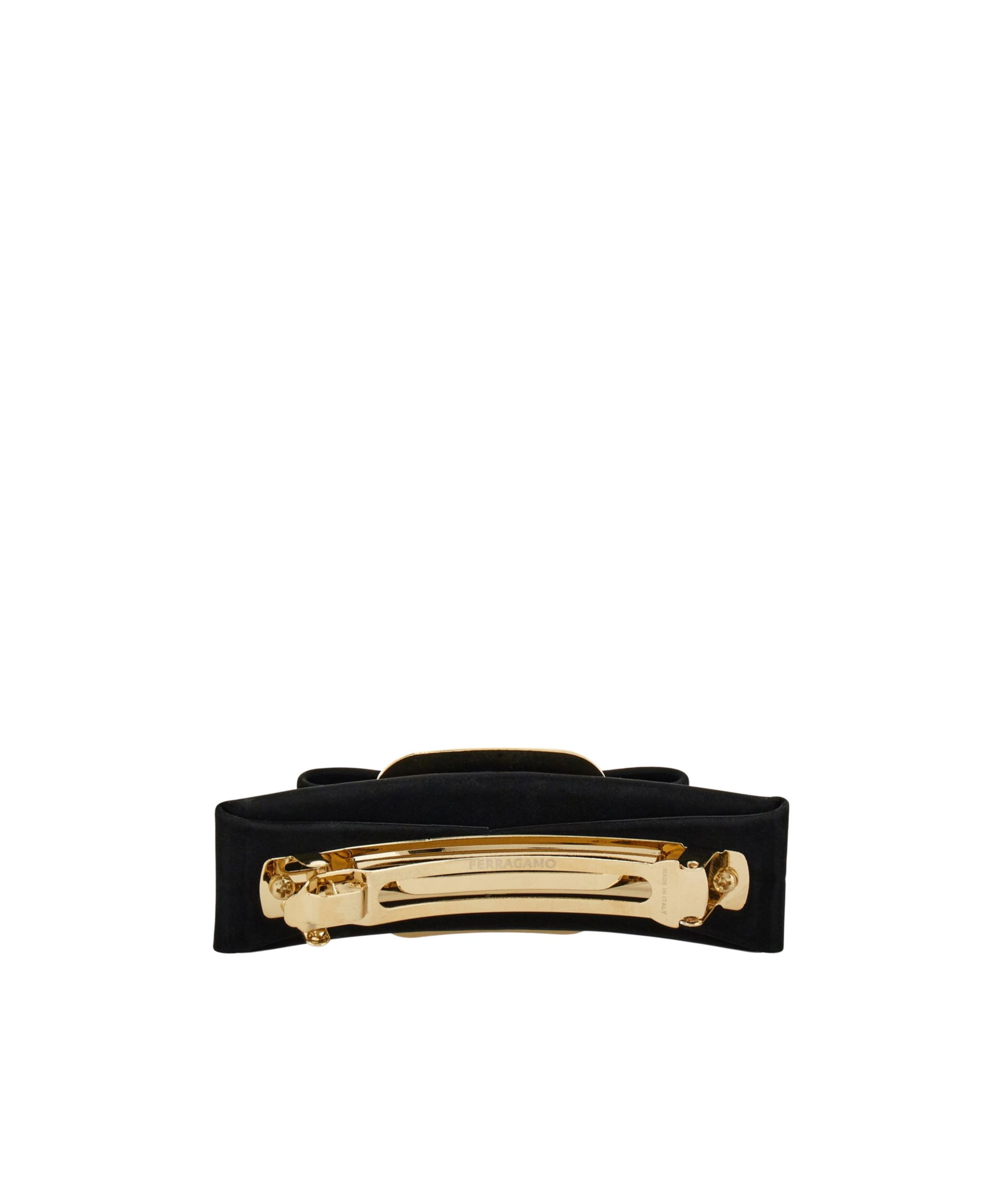 Ferragamo Vara Bow Leather Hair Clip In Black