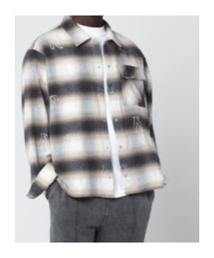 Represent Flannel Shirt With All-over Initials In White