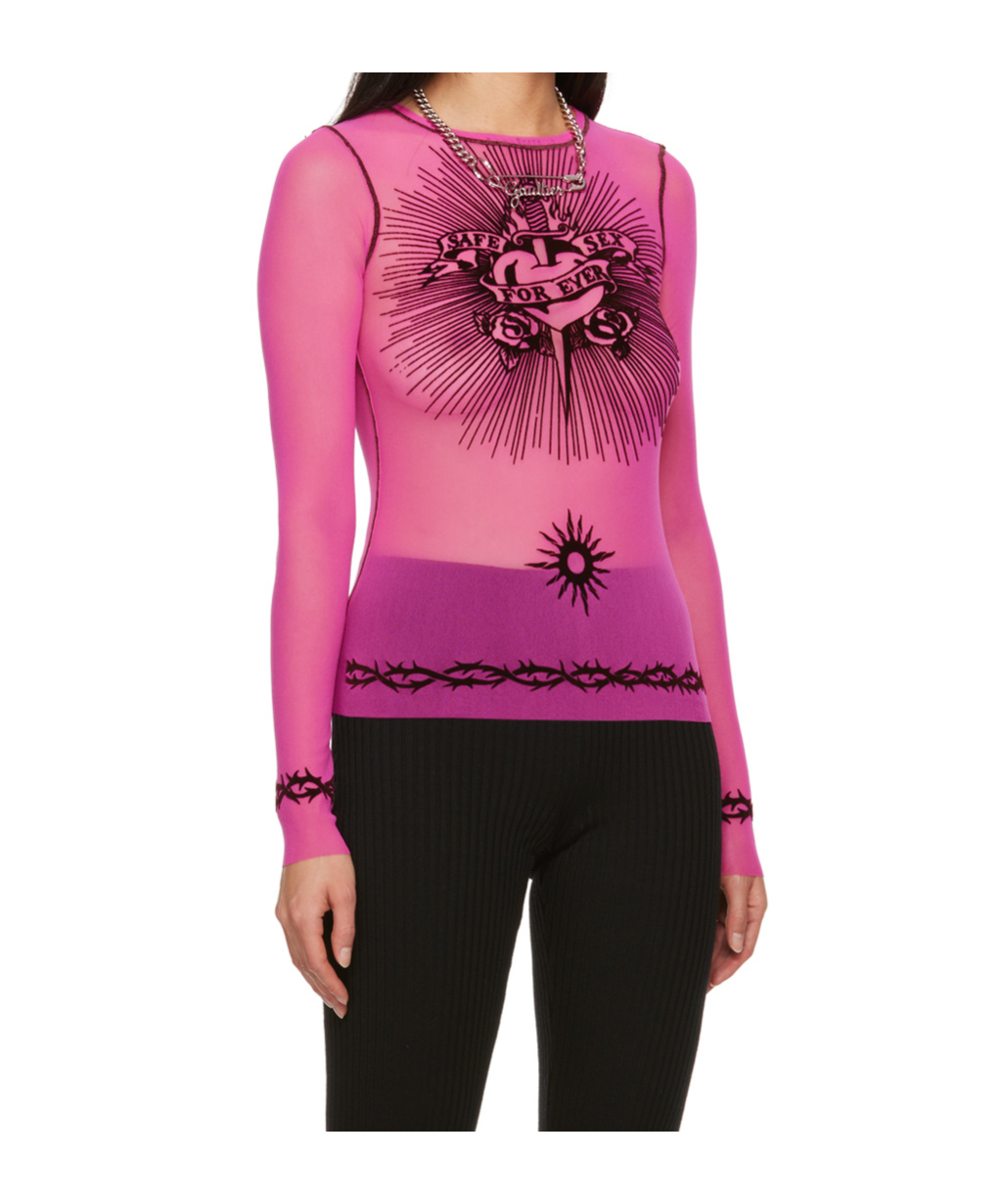 JEAN PAUL GAULTIER TROMPE L'OEIL-PRINT TOP