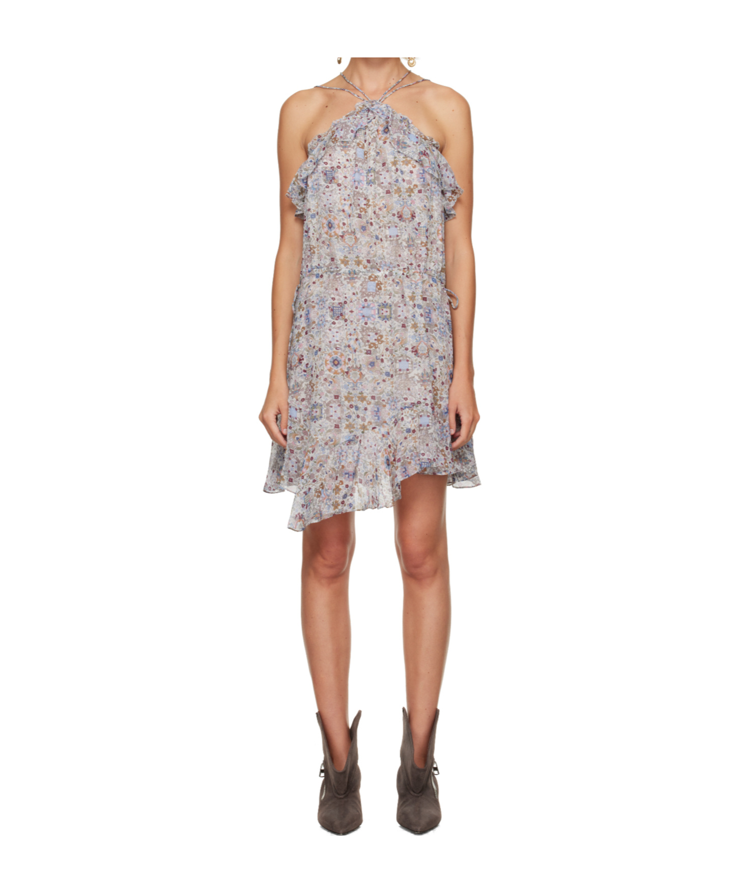Isabel Marant Étoile Multicolor Betty Minidress In Gray