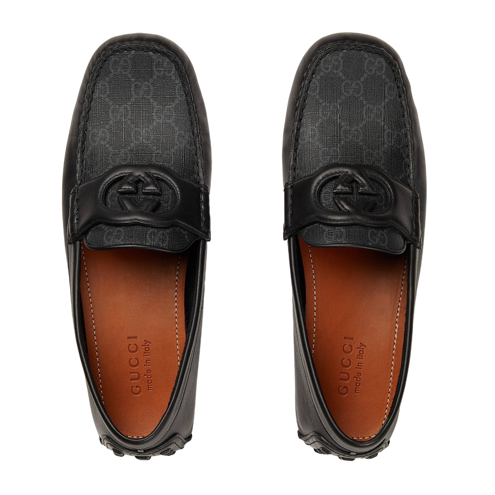 Gucci Square-toe Leather Loafers In Black