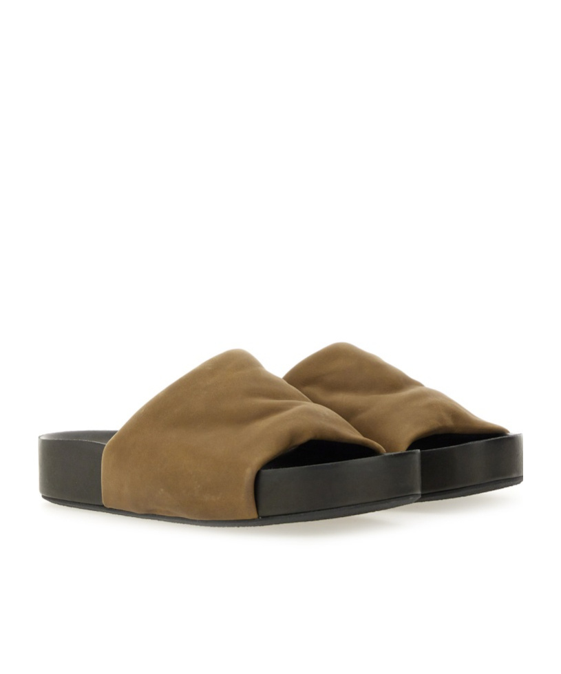 Uma Wang Leather Sandal In Green