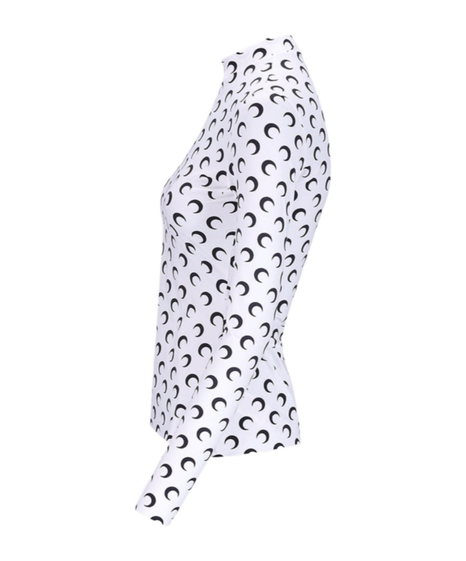 Shop Marine Serre Moon Printed Long Sleeved Top In White