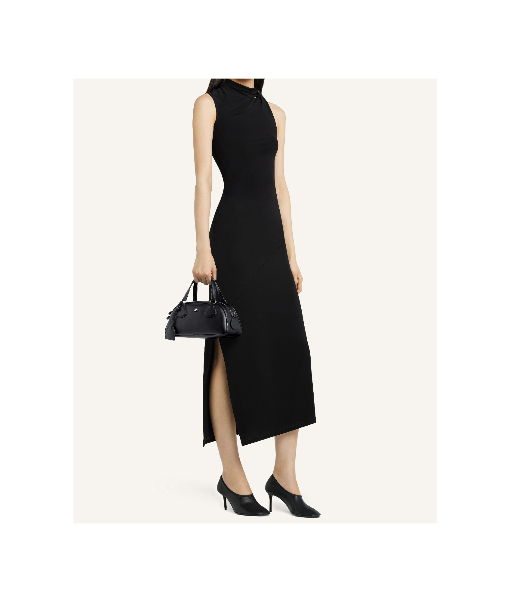 Courrèges Courreges Pre Friday Leather Bowling Bag In Black