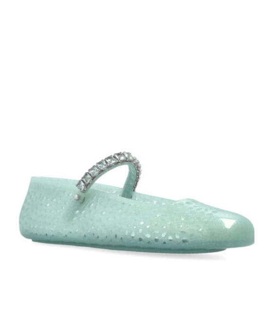 Jimmy Choo Square-toe Flats In Green