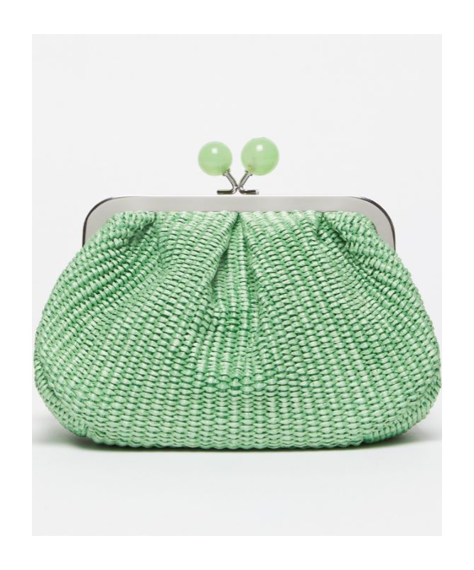 Weekend Max Mara Small Raffia-effect Pasticcino Bag In Emerald