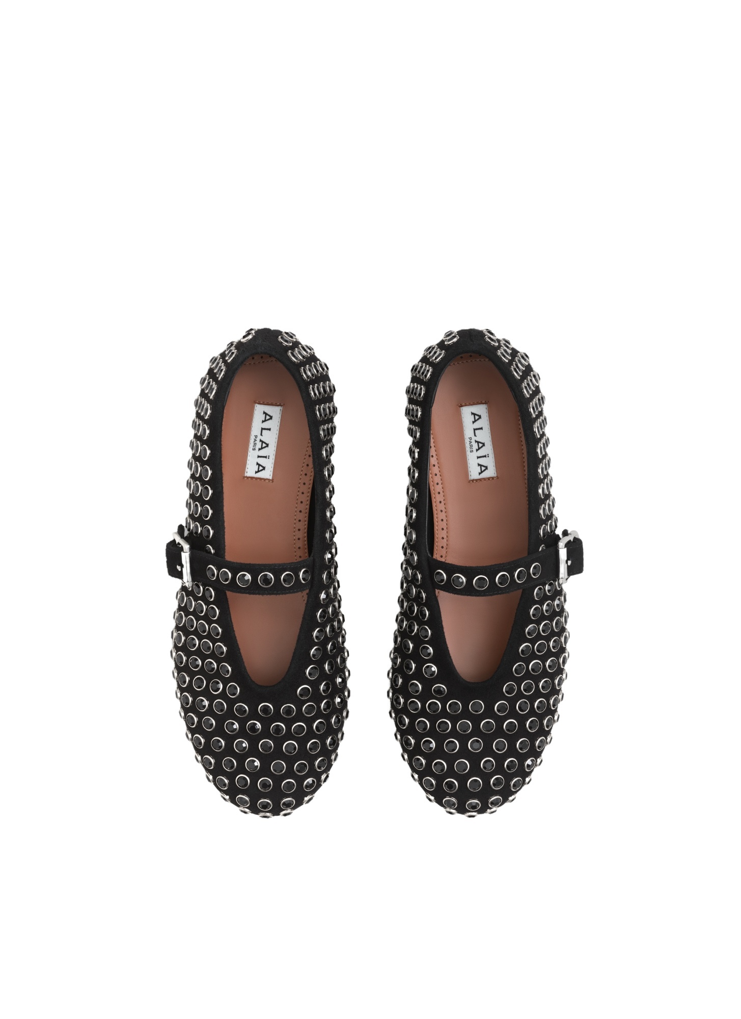 Alaïa Rhinestone-embellished Ballet Flats In Black