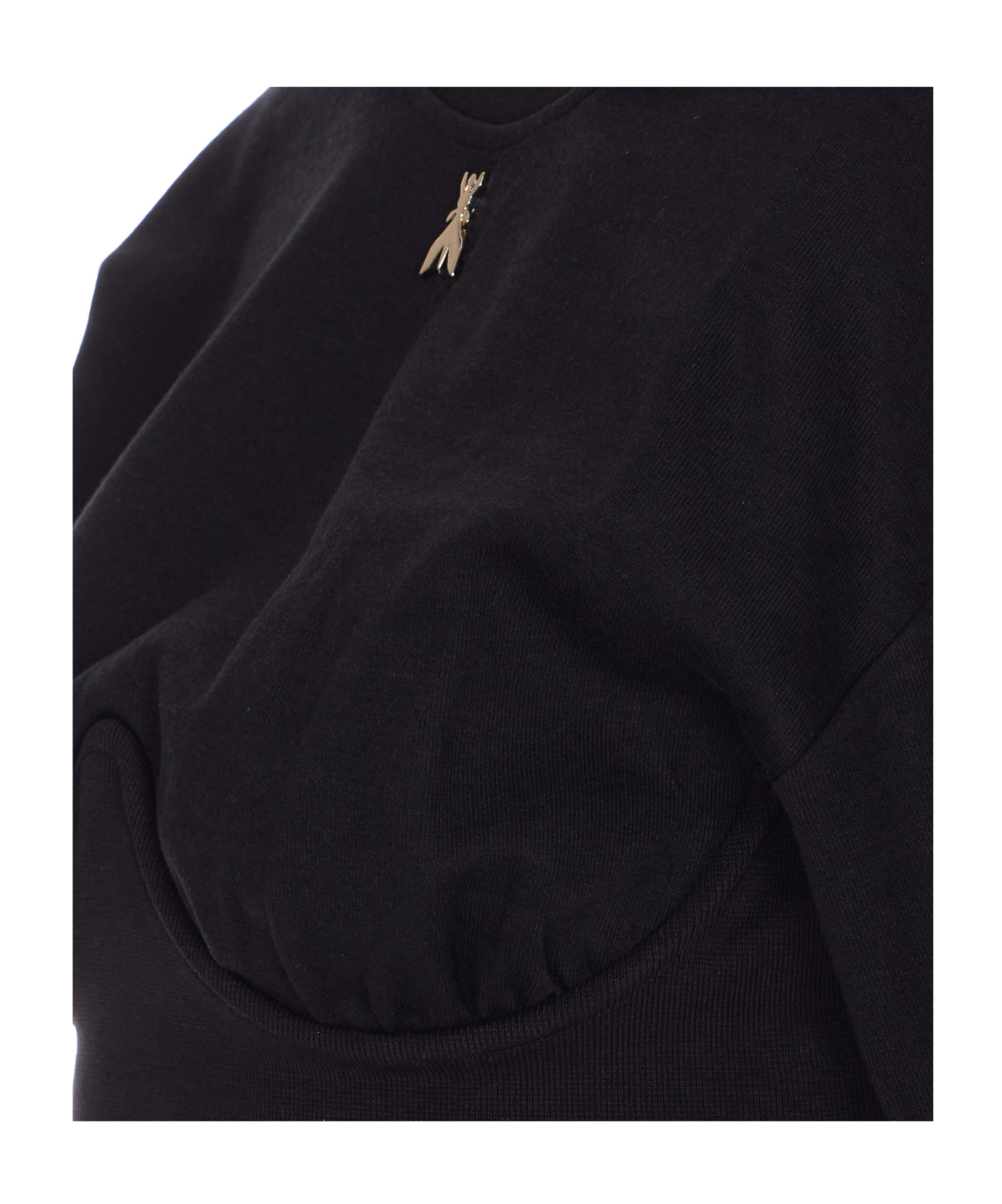 Patrizia Pepe Cropped Sweatshirt In Black